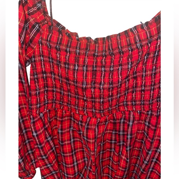 Old navy girl Long-Sleeve Smocked Plaid Fit & Flare Dress size M(8) - Picture 7 of 7